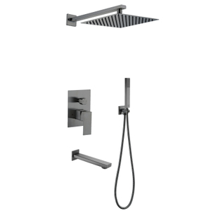  304 Stainless Steel gun grey in Wall Mounted Three Way Hidden Bathroom Concealed Shower Set 
