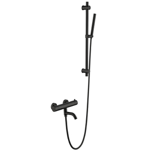 304 Stainless Steel Matte Black Bathroom 2-function Thermostatic Hand Held Shower Set