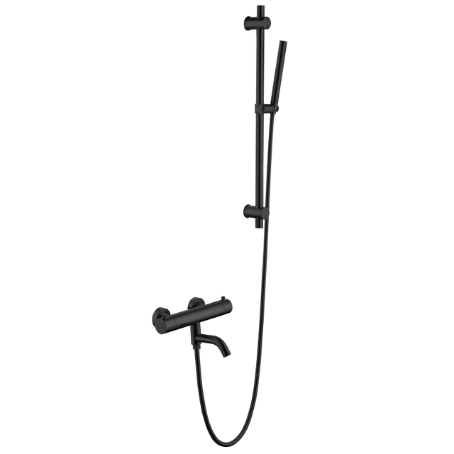 304 Stainless Steel Matte Black Bathroom 2-function Thermostatic Hand Held Shower Set