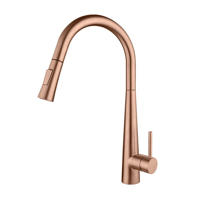 304 stainless steel rose gold Touch sensor Pull out kitchen mixer faucet