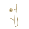 NEW 304 Stainless Steel brushed gold Wall Mounted Bathroom Concealed Bath And Shower Faucet Sets