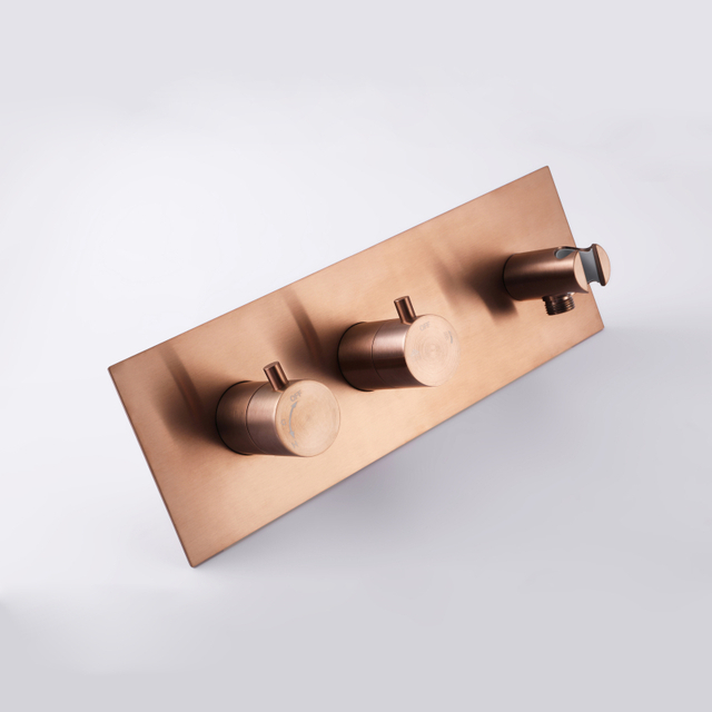 Modern 304 Stainless Steel Rose Gold Wall Mounted Bathroom Concealed Shower Mixer Set