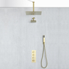 Modern Brushed Gold Bathroom 3-function Concealed Thermostatic Shower Mixer Set