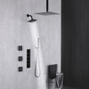 Black Modern Black Bathroom 4-function Concealed Thermostatic Shower Mixer Set