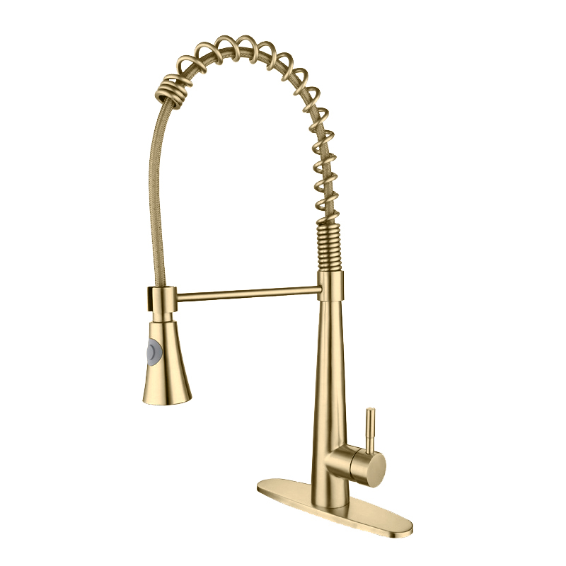 304 stainless steel Pull out kitchen mixer faucet