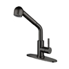 Modern gun black Single Handle Single Hole Pull Out Kitchen Faucet