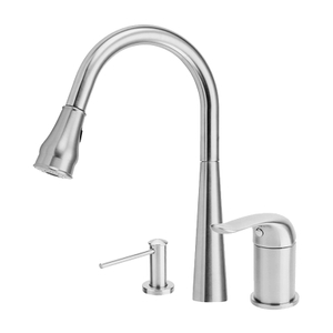Chrome 304 Stainless Steel Kitchen Faucet with Pull Down Sprayer