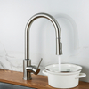 Modern Brushed Nickel Single Handle Pull Down Touch Sensor Kitchen Faucet