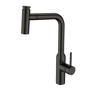 Modern Luxury Matte Black 304 Stainless Steel Pull Out Touch Kitchen Sink Faucet