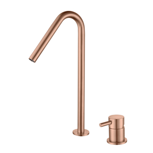 Modern 304 Stainless Steel Rose Gold Two Hole Separate Handle Bathroom Basin Faucet