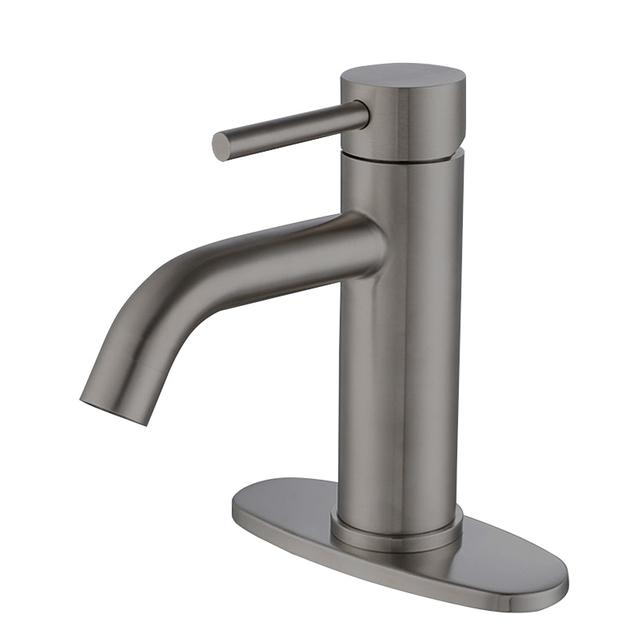 304 Stainless Steel Gun Grey Bathroom Sink Faucet