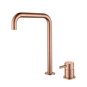 304 Stainless Steel Rose Gold Separate Handle Bathroom Sink Faucets