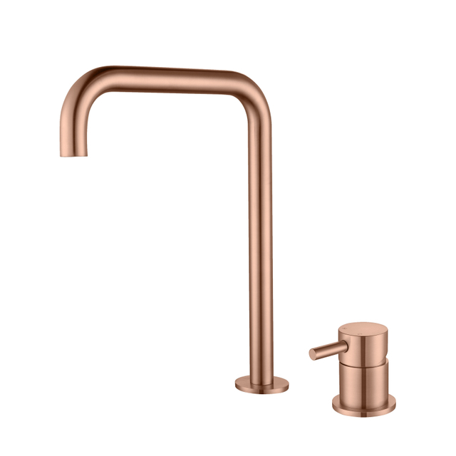 304 Stainless Steel Rose Gold Separate Handle Bathroom Sink Faucets