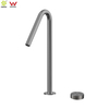 Concealed Sun Pattern Waterfall Basin Mixer in 304 Stainless Steel PVD Gun Metal Finish Two Holes Hot Cold Water Tap Faucet
