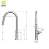 European Design Quality Tap 304 Stainless Steel Hot Cold Mixedpull Out Kitchen Sink Faucet