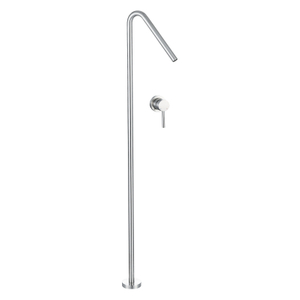 Modern 304 Stainless Steel Chrome Bathroom Floor Type Single Handle Basin Faucet