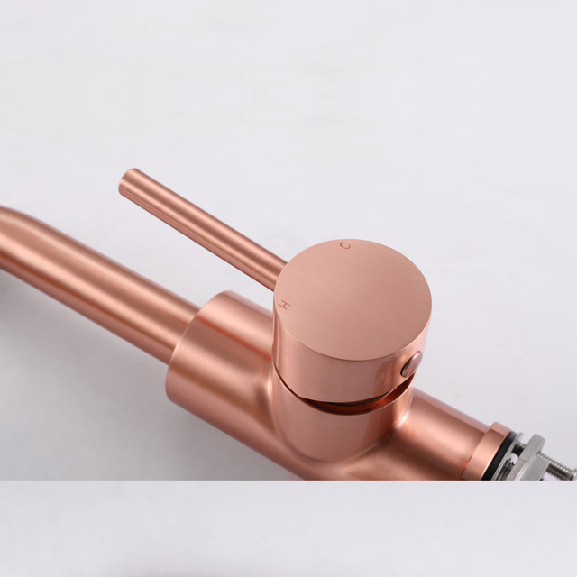 304 Stainless Steel Sour Copper Rose Gold Bathroom Small Three-way Basin Faucet