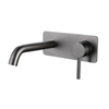 Modern 304 Stainless Steel Gun Grey Wall Mount Single Handle Bathroom Sink Faucet