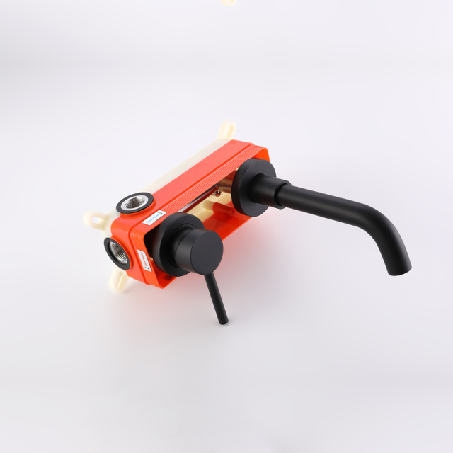 Luxury 304 Stainless Steel Matte Black Wall Mount Bathroom Sink Faucet