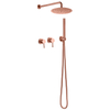 Wall Mounted 304 Stainless Steel copper rose gold Rainfall Shower Set with Hand Shower 