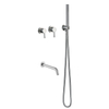 Brushed Nickel Wall Mounted 304 Stainless Steel Bathroom Shower And Tub Faucet Sets