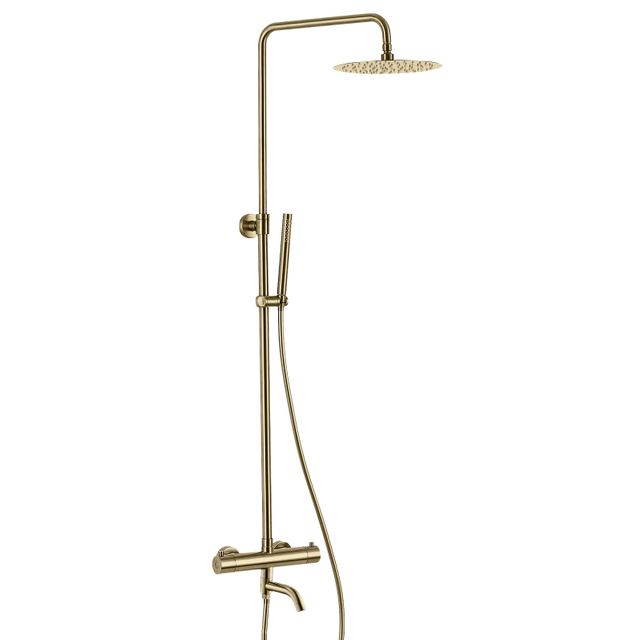  Modern Brushed Gold Bathroom 3-function Thermostatic Shower Mixer Set