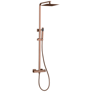 Modern 304 Stainless Steel Square rose gold Bathroom Thermostatic Shower Mixer Set