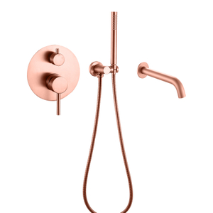 304 Stainless Steel Copper Rose Gold Wall Mounted Bathroom Concealed Bath And Shower Faucet Sets