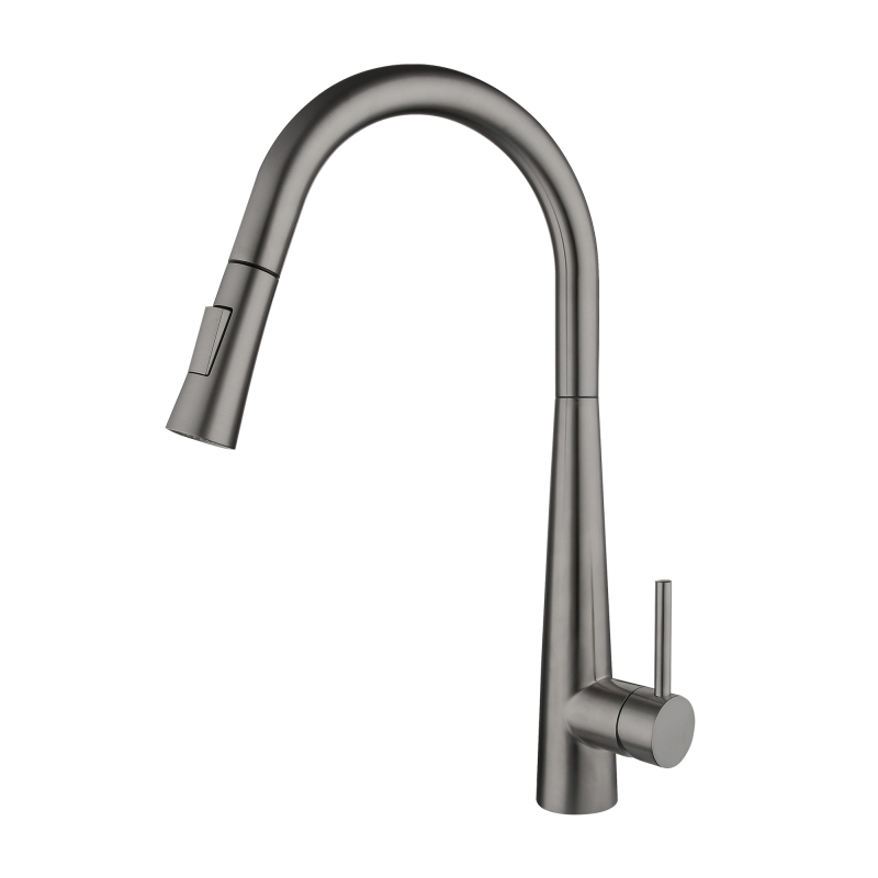 304 stainless steel gun grey Touch sensor Pull out kitchen mixer faucet