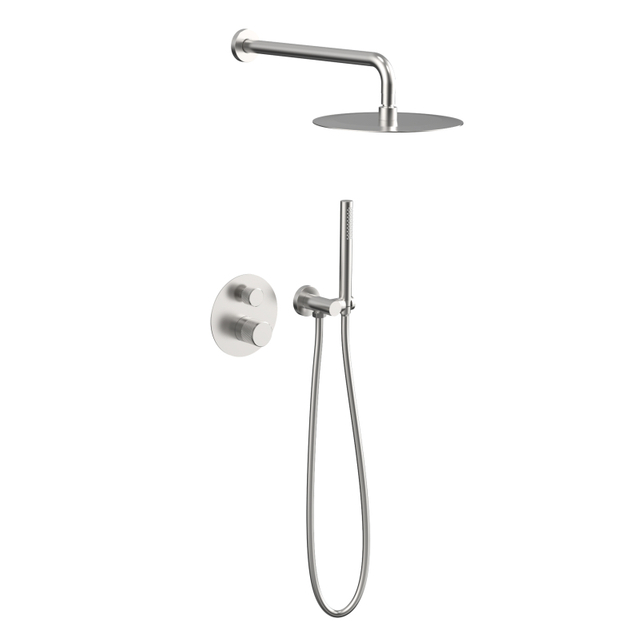 NEW 304 Stainless Steel Brushed Wall Mounted Bathroom Concealed Mixer Shower Set