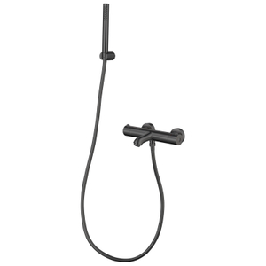 Modern Gun Black Bathroom Thermostatic Shower And Tub Faucet Sets
