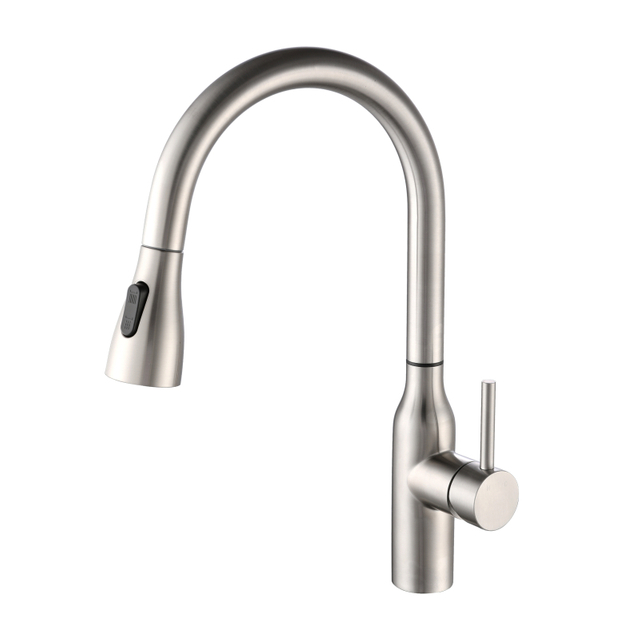 304 Stainless Steel Brushed Nickel Touch Sensor Pull Out Kitchen Sink Faucet