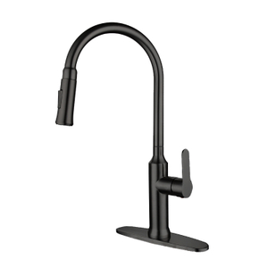 High End 304 Stainless Steel Gun Black Single Handle Pull Down Sprayer Kitchen Faucet