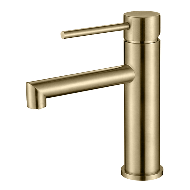 304 Stainless Steel brushed gold Single Hole Bathroom Vessel Sink Faucets