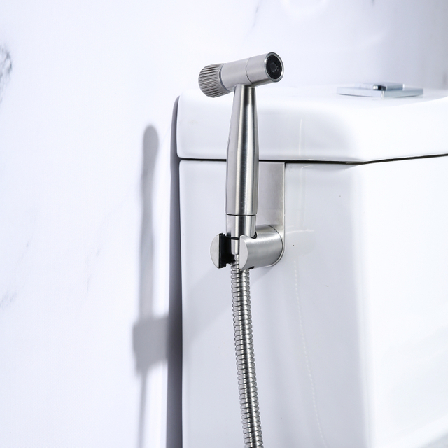 High Pressure 304 Stainless Steel Brushed Handheld Toilet Bidet Sprayer