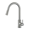 Modern Brushed Nickel Single Handle Pull Down Touch Sensor Kitchen Faucet