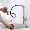 Modern Luxury Brushed Nickel 304 Stainless Steel Pull Out Touch Kitchen Sink Faucet