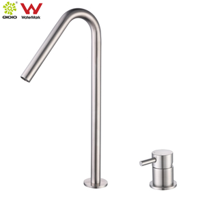 Modern 304 Stainless Steel Brushed Nickel Two Hole Separate Handle Bathroom Basin Faucet