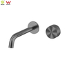 Bathroom Faucet Set 304 Stainless Steel PVD Gun Metal Concealed Basin Mixer Tap, Wall Mounted Waterfall Bath & Shower Faucet for Sink