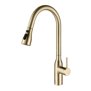 304 Stainless Steel Brushed gold Kitchen Faucet with Pull Down Sprayer