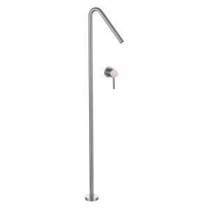 Modern 304 Stainless Steel Brushed Nickel Bathroom Floor Type Single Handle Basin Faucet