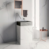 Modern 304 Stainless Steel Gun Grey Bathroom Floor Type Single Handle Basin Faucet