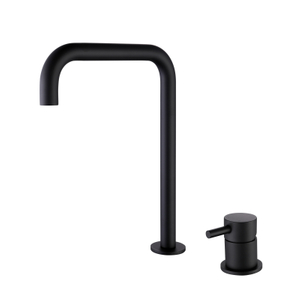 304 Stainless Steel Matte Black Separate Handle Bathroom Sink Faucets