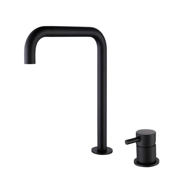 304 Stainless Steel Matte Black Separate Handle Bathroom Sink Faucets
