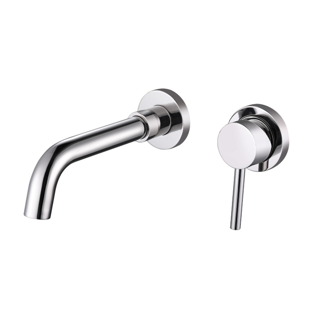 Luxury 304 Stainless Steel Chrome Wall Mount Bathroom Sink Faucet