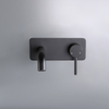 Modern 304 Stainless Steel Matte Black Wall Mount Single Handle Bathroom Sink Faucet