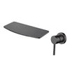 304 Stainless Steel Gun Black Wall Mount Waterfall Single Handle Bathroom Sink Faucets