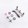304 Stainless Steel Gun Grey Wall Mount Bathroom Basin Double Handle Faucet 