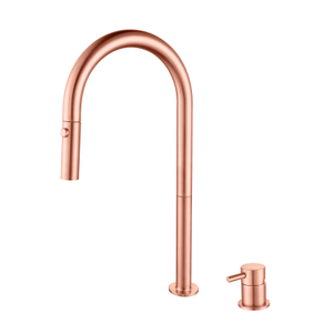 304 Stainless Steel Copper Rose Gold Separate Handle Pull Down Kitchen Sink Faucets