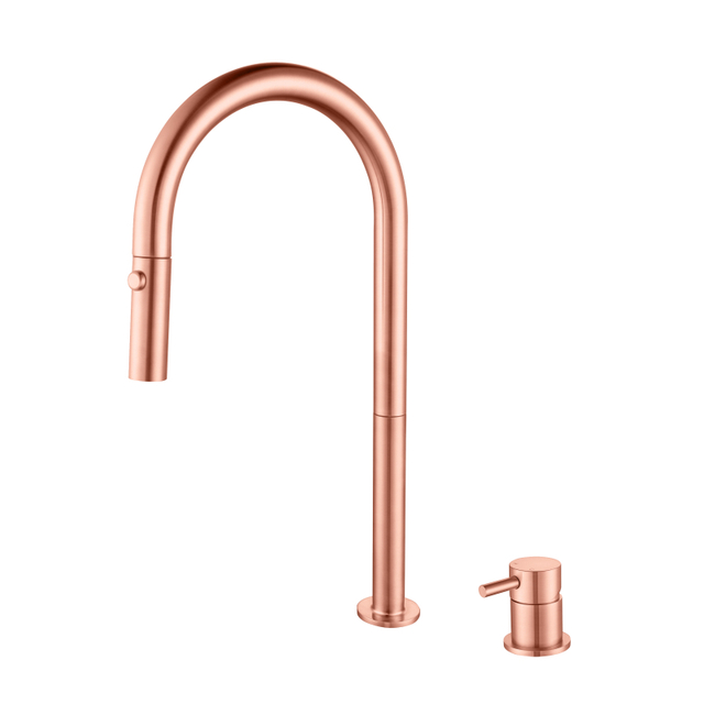 304 Stainless Steel Copper Rose Gold Separate Handle Pull Down Kitchen Sink Faucets